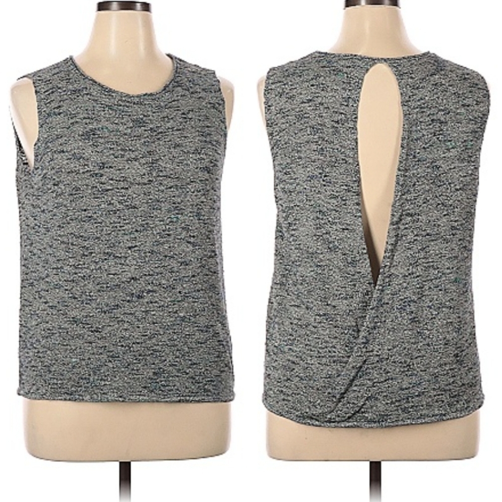 Eileen FISHER knit sleeveless linen blend top draped back xs